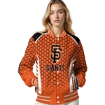 custom san francisco giants hexagon grid orange varsity jacket best selling