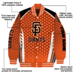 custom san francisco giants hexagon grid orange varsity jacket best selling
