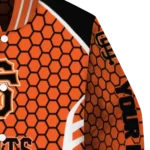 custom san francisco giants hexagon grid orange varsity jacket best selling