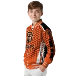 custom san francisco giants hexagon grid orange varsity jacket best selling