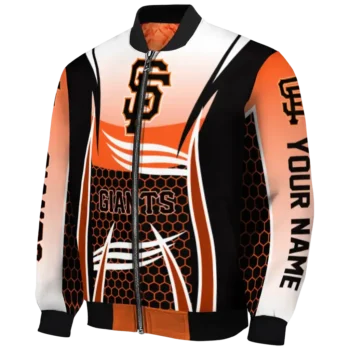 custom san francisco giants mesh effect orange black bomber jacket best selling