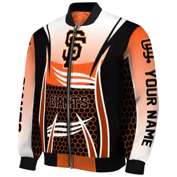 custom san francisco giants mesh effect orange black bomber jacket best selling
