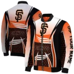 custom san francisco giants mesh effect orange black bomber jacket best selling