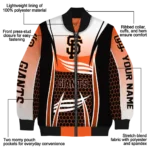 custom san francisco giants mesh effect orange black bomber jacket best selling