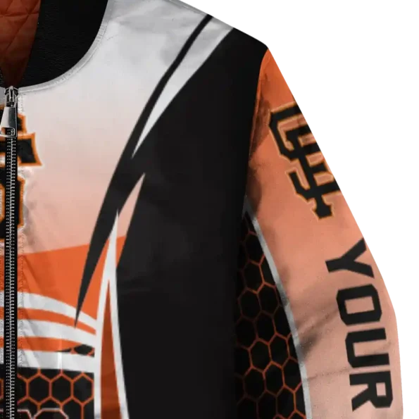 custom san francisco giants mesh effect orange black bomber jacket premium grade