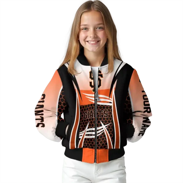 custom san francisco giants mesh effect orange black bomber jacket top rated