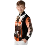custom san francisco giants mesh effect orange black bomber jacket best selling