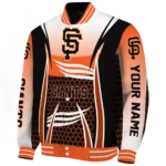 custom san francisco giants mesh effect orange black varsity jacket best selling