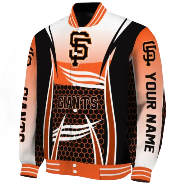 custom san francisco giants mesh effect orange black varsity jacket best selling
