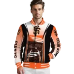 custom san francisco giants mesh effect orange black varsity jacket best selling