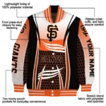 custom san francisco giants mesh effect orange black varsity jacket best selling