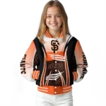 custom san francisco giants mesh effect orange black varsity jacket best selling