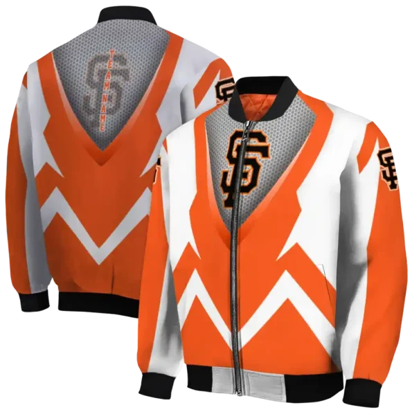 custom san francisco giants v stripes orange white bomber jacket fashion forward