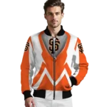 custom san francisco giants v stripes orange white bomber jacket best selling