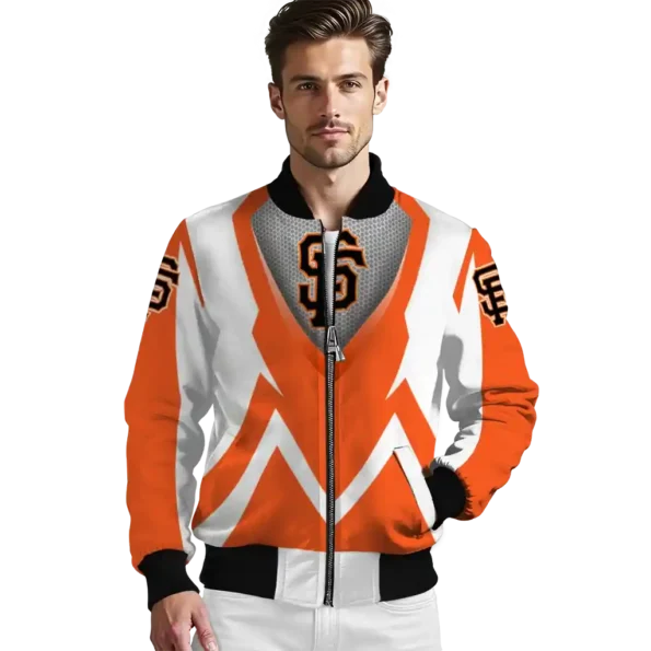 custom san francisco giants v stripes orange white bomber jacket high quality