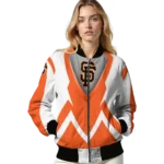 custom san francisco giants v stripes orange white bomber jacket best selling