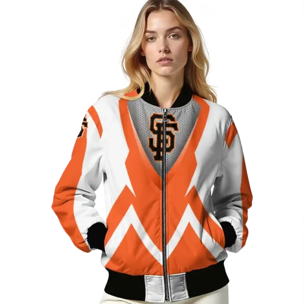 custom san francisco giants v stripes orange white bomber jacket latest model