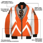 custom san francisco giants v stripes orange white bomber jacket best selling
