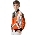 custom san francisco giants v stripes orange white bomber jacket best selling