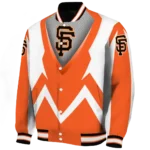 custom san francisco giants v stripes orange white varsity jacket best selling