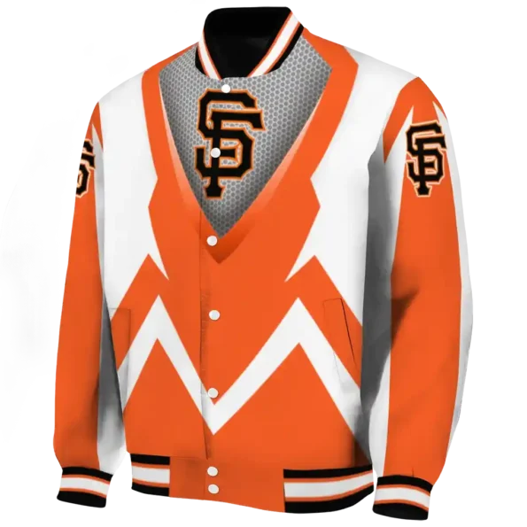 custom san francisco giants v stripes orange white varsity jacket best selling