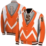 custom san francisco giants v stripes orange white varsity jacket best selling