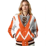 custom san francisco giants v stripes orange white varsity jacket best selling