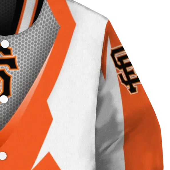 custom san francisco giants v stripes orange white varsity jacket premium grade