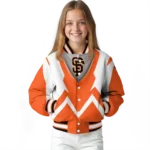 custom san francisco giants v stripes orange white varsity jacket best selling