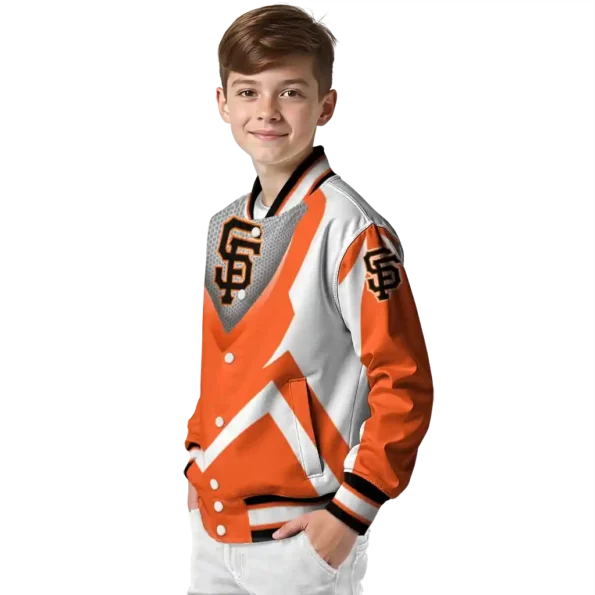 custom san francisco giants v stripes orange white varsity jacket trendy