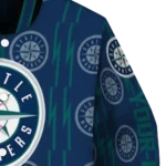 custom seattle mariners bolt stripe navy blue varsity jacket best selling