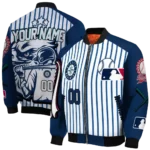 custom seattle mariners eagle baseball navy blue white bomber jacket best selling