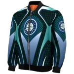 custom seattle mariners mesh chest teal crocs black bomber jacket best selling