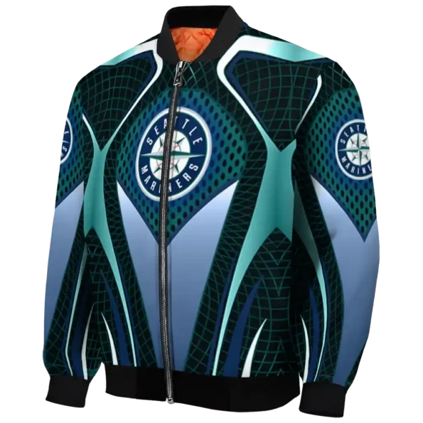 custom seattle mariners mesh chest teal crocs black bomber jacket best selling