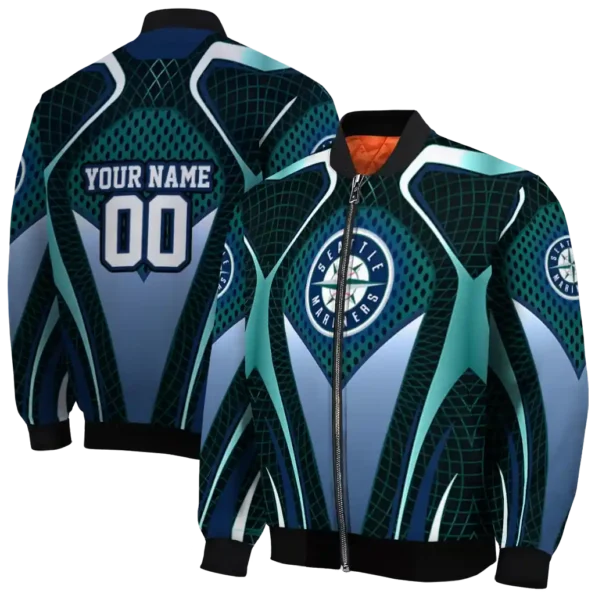 custom seattle mariners mesh chest teal crocs black bomber jacket fashion forward