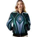 custom seattle mariners mesh chest teal crocs black bomber jacket best selling