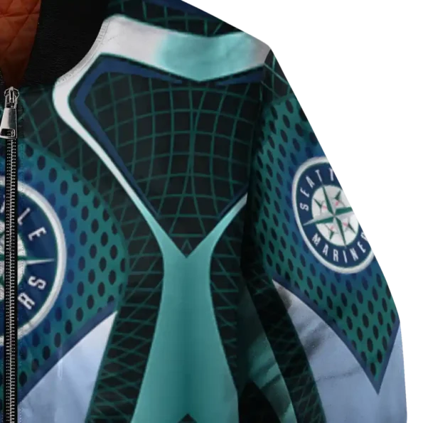 custom seattle mariners mesh chest teal crocs black bomber jacket premium grade