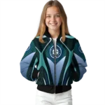 custom seattle mariners mesh chest teal crocs black bomber jacket best selling