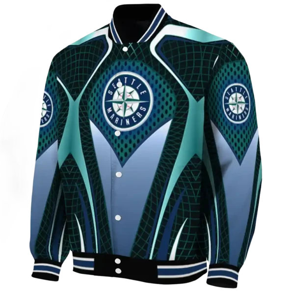 custom seattle mariners mesh chest teal crocs black varsity jacket best selling