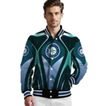 custom seattle mariners mesh chest teal crocs black varsity jacket best selling