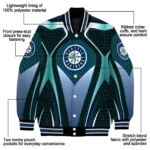 custom seattle mariners mesh chest teal crocs black varsity jacket best selling