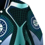 custom seattle mariners mesh chest teal crocs black varsity jacket best selling