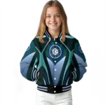 custom seattle mariners mesh chest teal crocs black varsity jacket best selling