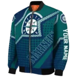 custom seattle mariners star burst navy blue bomber jacket best selling