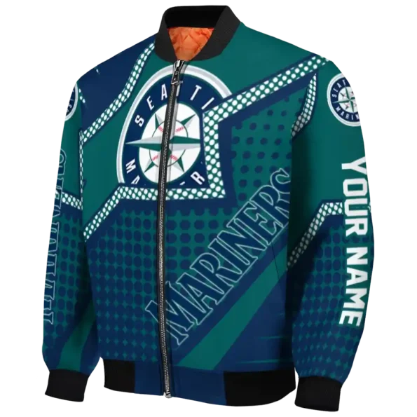 custom seattle mariners star burst navy blue bomber jacket best selling