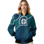 custom seattle mariners star burst navy blue bomber jacket best selling