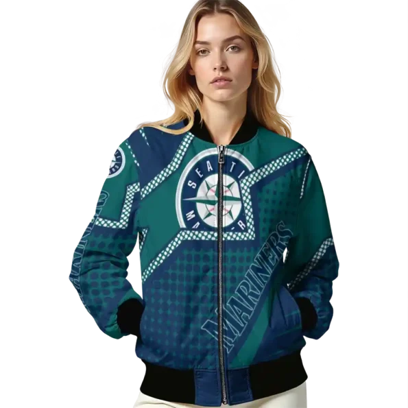 custom seattle mariners star burst navy blue bomber jacket latest model