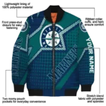 custom seattle mariners star burst navy blue bomber jacket best selling