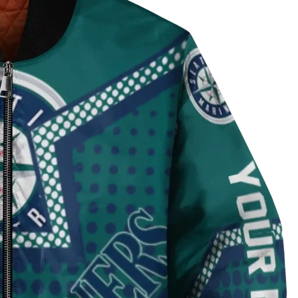 custom seattle mariners star burst navy blue bomber jacket premium grade