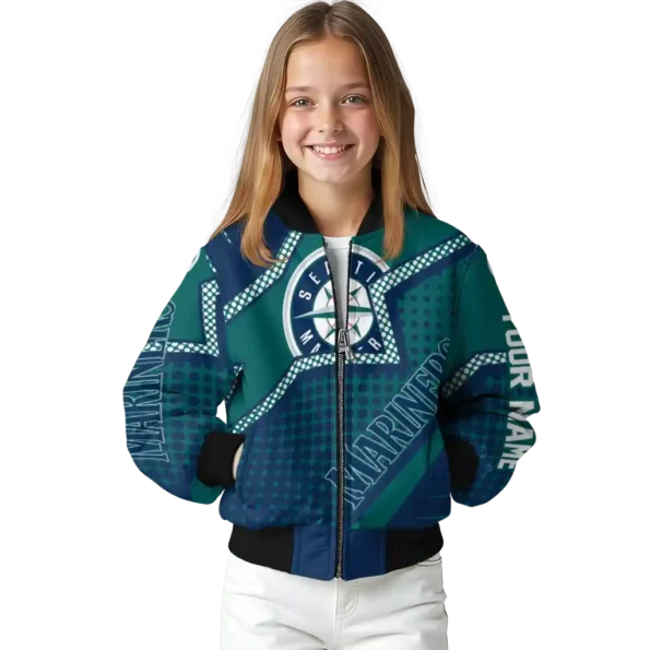 custom seattle mariners star burst navy blue bomber jacket top rated